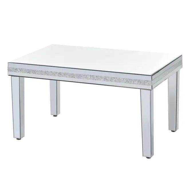 Dazzling Mirrored Coffee Table with Adjustable Leg Pads for Stability - Estalios