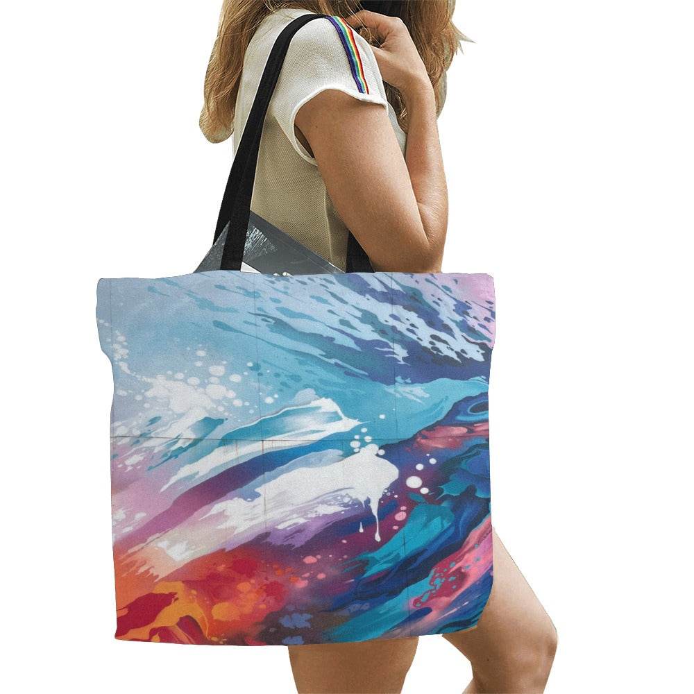 Large All Over Print Canvas Tote Bag for Shopping - Estalios