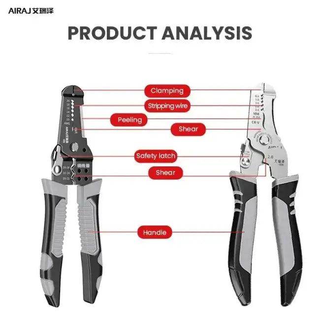 Airaj Wire Stripper Pliers with Multitool Versatility - Estalios