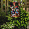 American English Bulldog Garden Flag: Unleash Patriotic Paws! Patriotic Bulldog Garden Flag: Show your Love for your Country and your Furry Friend - Estalios