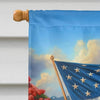 Poodle Power: American Pride House Flag! Show your Patriotic Spirit with our Delightful Patriotic Poodle Flag Garden Decor! this Charming Set Features a Patriotic - Estalios