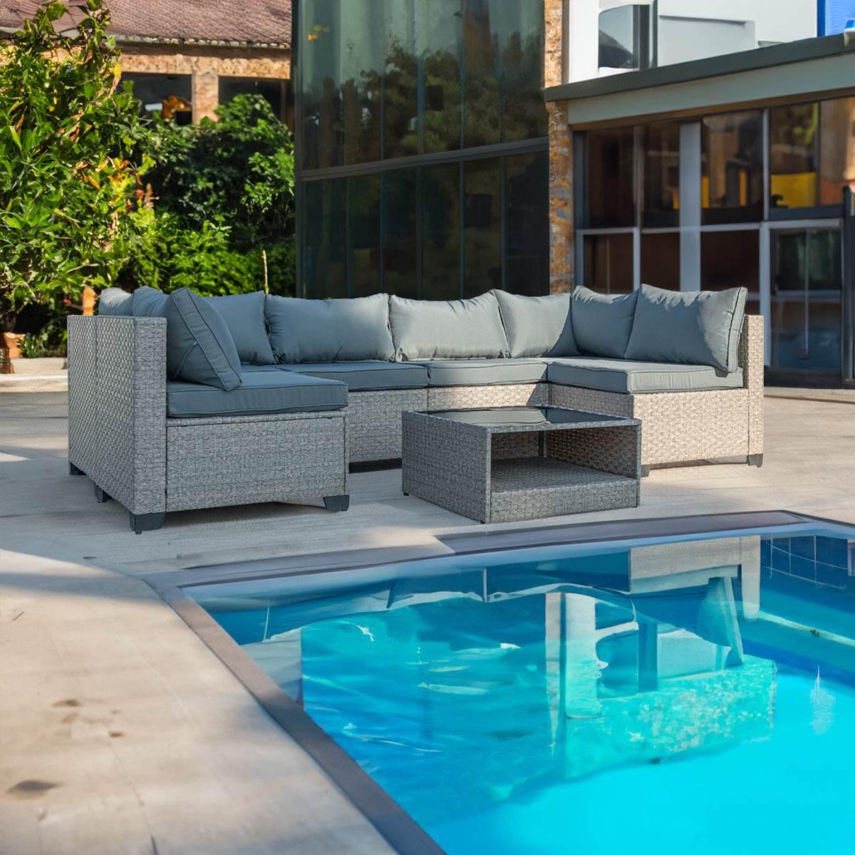 All-Weather 7-Piece Patio Furniture Set with Cushions - Estalios