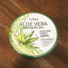Aloe vera soothing gel in a round container.