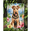 Aloha Pup Garden Flag: Tropical Vibes Only! Bring a Touch of Paradise to your Yard with this Adorable Aloha Pup Garden Flag! Featuring a Watercolor - Estalios