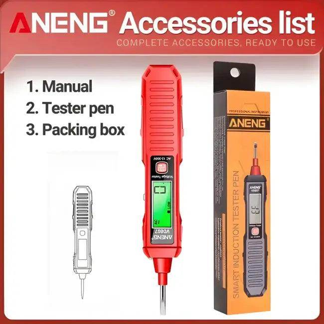 Red Digital Voltage Tester Pen for Safe Voltage Detection - Estalios