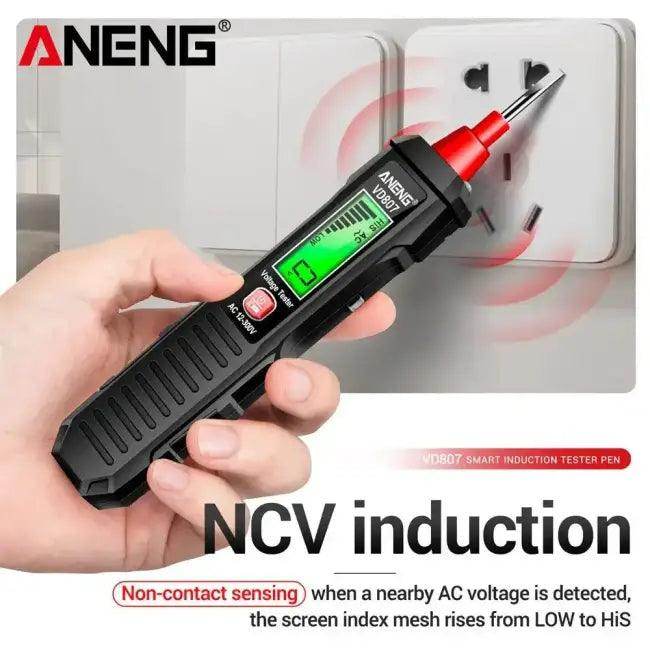 Red Digital Voltage Tester Pen for Safe Voltage Detection - Estalios