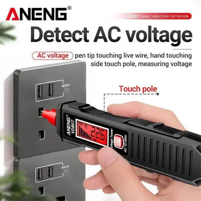 Red Digital Voltage Tester Pen for Safe Voltage Detection - Estalios