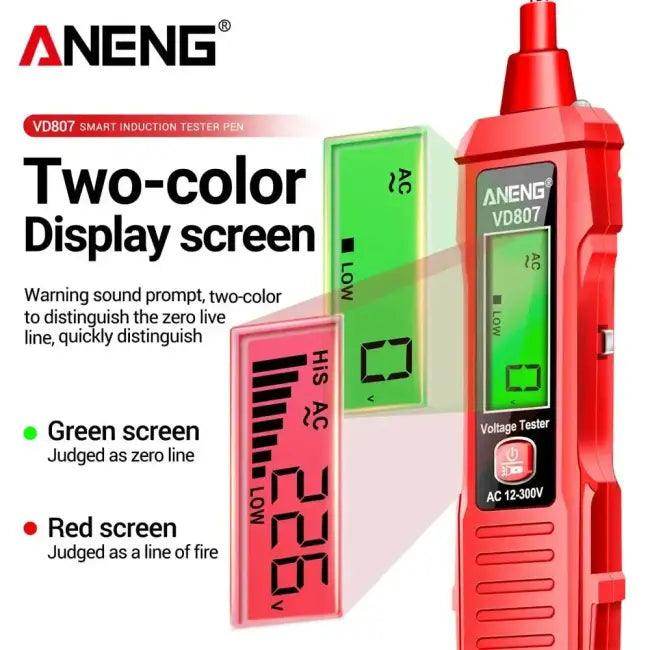 Red Digital Voltage Tester Pen for Safe Voltage Detection - Estalios