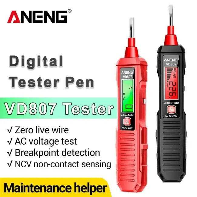 Red Digital Voltage Tester Pen for Safe Voltage Detection - Estalios