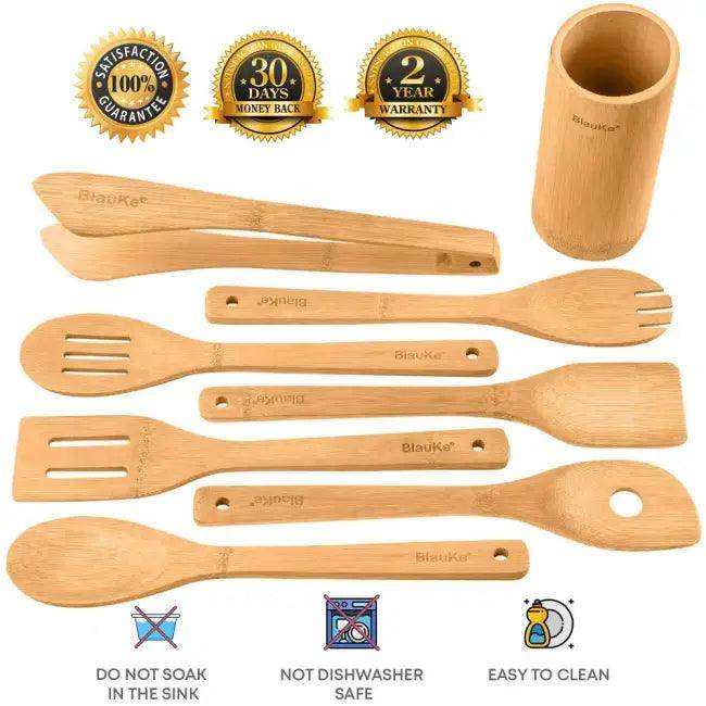 Spice Up Your Kitchen with Durable Bamboo Utensil Set - Estalios