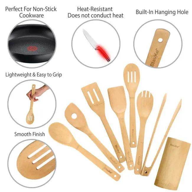 Spice Up Your Kitchen with Durable Bamboo Utensil Set - Estalios