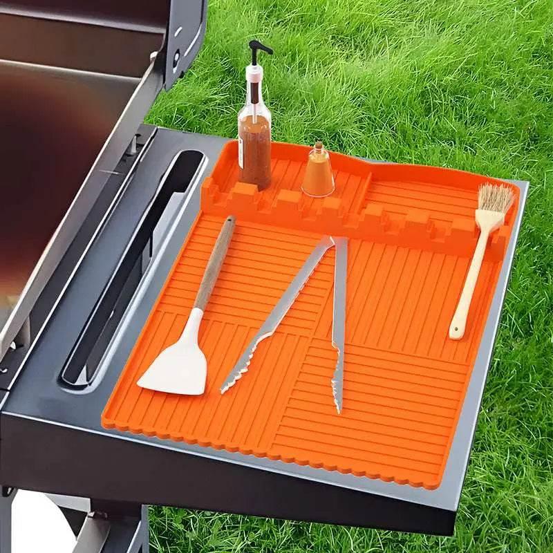 Barbecue Dustproof Silicone Cover And Baking Tray Pad - Estalios