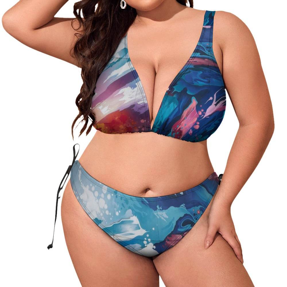 Plus Size Bikini Swimsuit with Adjustable Straps and Style - Estalios