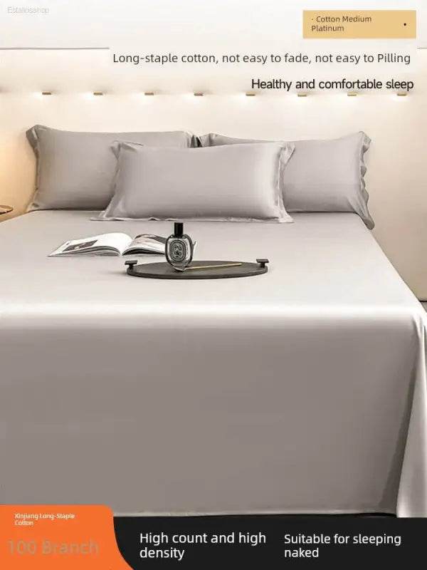 Bed Sheet Summer Cool Feeling Single Piece Pure Cotton 100 Cotton Single Double Dormitory Bed Sheet Thickened Non-Slip Non-Wrinkle a - Estalios