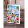 Bedlington Terrier Luau Greeting: Watercolor Woof! **watercolor Dog Greeting Card** Brighten Someone's Day with this Adorable Watercolor Dog Greeting Card - Estalios