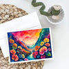 Begonias in Color Greeting Cards Pack of 8 Blank Cards with Envelopes Whimsical A7 Size 5x7 Blank Note Cards - Estalios
