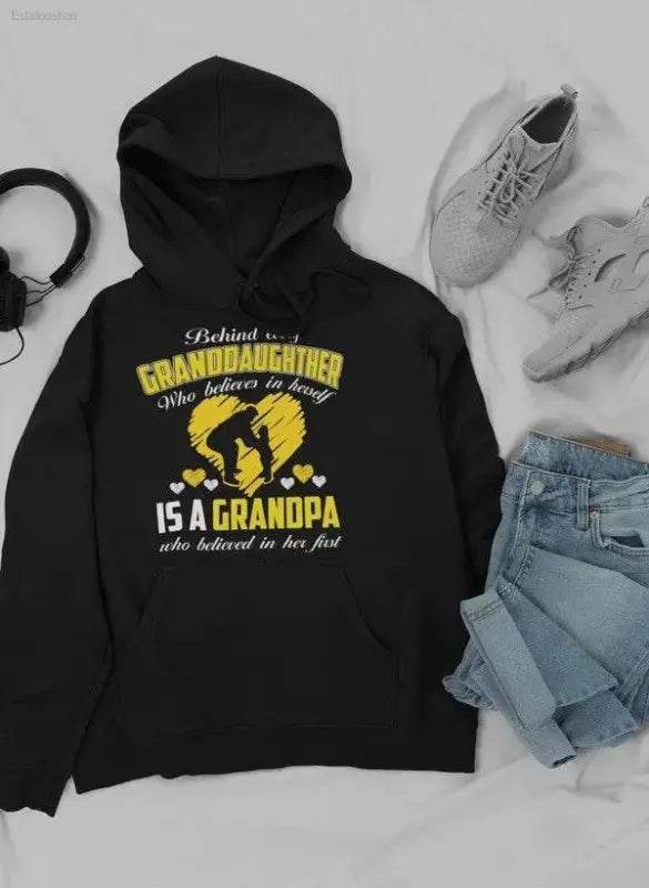 Behind Every Granddaughter Is A Grandpa Hoodie for Comfort - Estalios