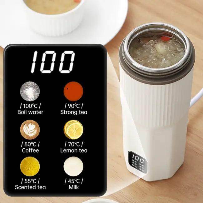 Beige Portable Multifunctional Electric Kettle for Travel Use - Estalios