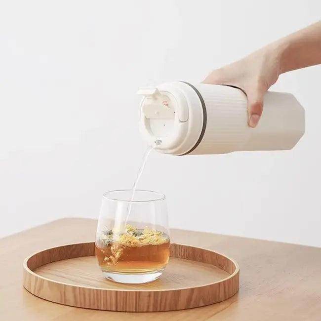 Beige Portable Multifunctional Electric Kettle for Travel Use - Estalios