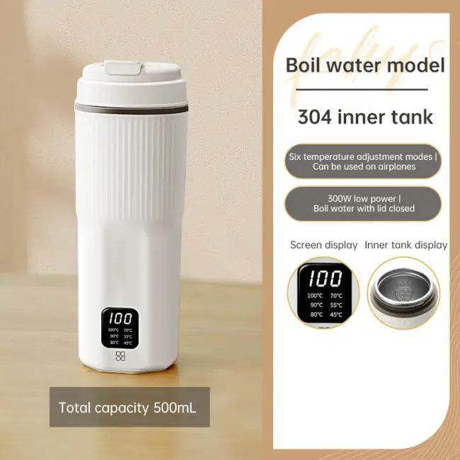 Beige Portable Multifunctional Electric Kettle for Travel Use - Estalios