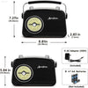 Black AM FM Radio - Portable Vintage Radio With Headphone Jack - Estalios