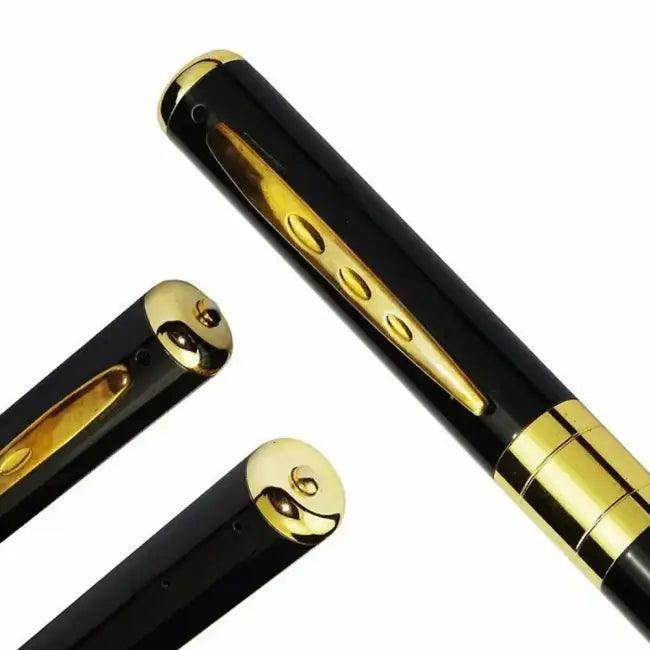 Sleek Black Gold Spy Pen with Hidden Camera Feature - Estalios