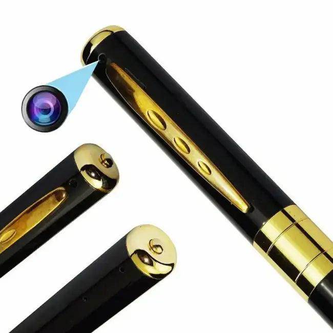 Sleek Black Gold Spy Pen with Hidden Camera Feature - Estalios