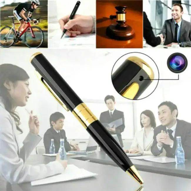 Sleek Black Gold Spy Pen with Hidden Camera Feature - Estalios