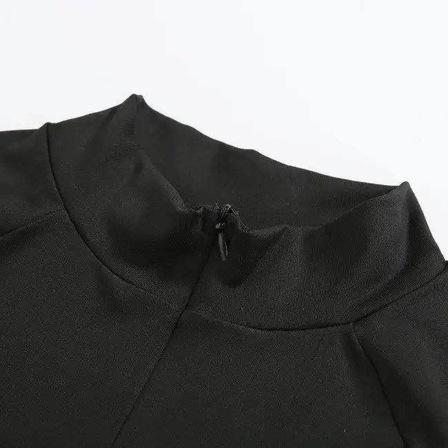 Amp Up Your Workout in the Bold Black Crop Set - Estalios