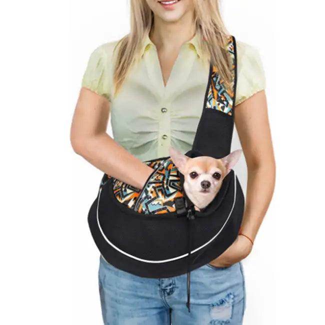 Adventure-Ready Black Pet Carrier Sling for Cozy Travel - Estalios