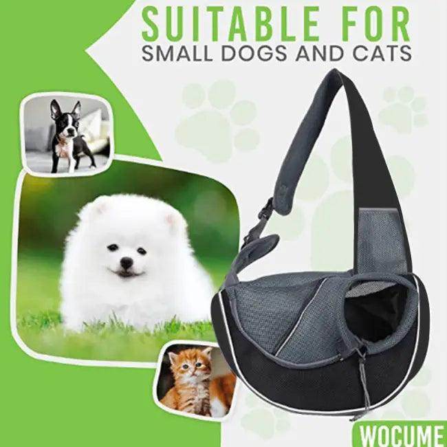 Adventure-Ready Black Pet Carrier Sling for Cozy Travel - Estalios
