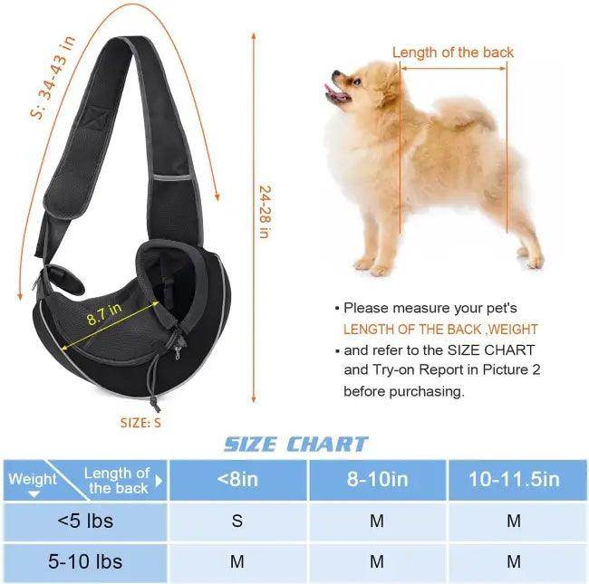 Adventure-Ready Black Pet Carrier Sling for Cozy Travel - Estalios