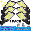 Black Solar Sensor Street Lamp with Remote for Outdoors - Estalios