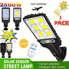 Black Solar Sensor Street Lamp with Remote for Outdoors - Estalios