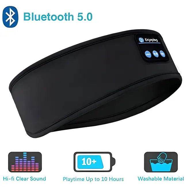 Sleep in Style Black Sleep Mask with Bluetooth Beats - Estalios