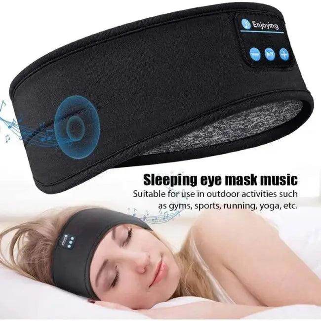Sleep in Style Black Sleep Mask with Bluetooth Beats - Estalios