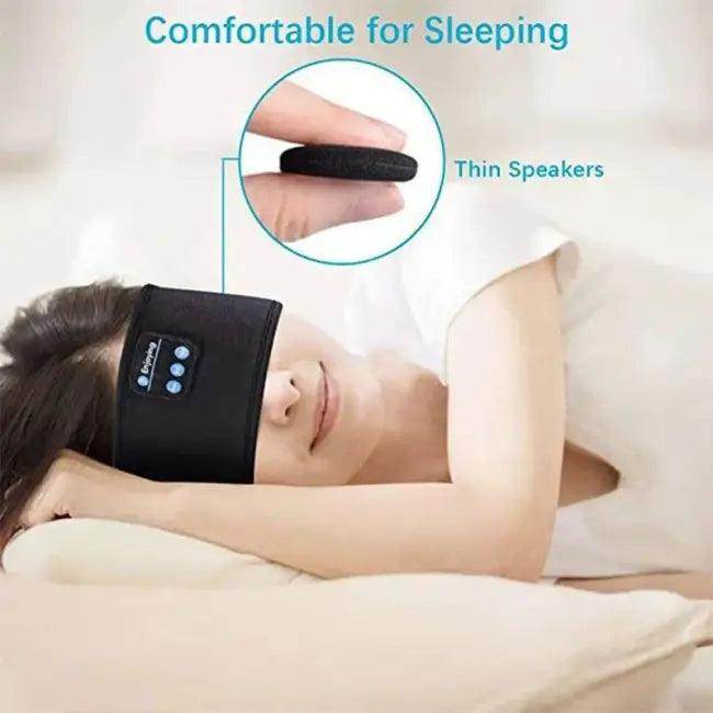 Sleep in Style Black Sleep Mask with Bluetooth Beats - Estalios