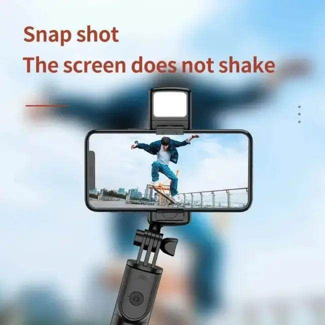 Black Wireless Selfie Tripod with Bluetooth Remote Shutter for Perfect Shots - Estalios