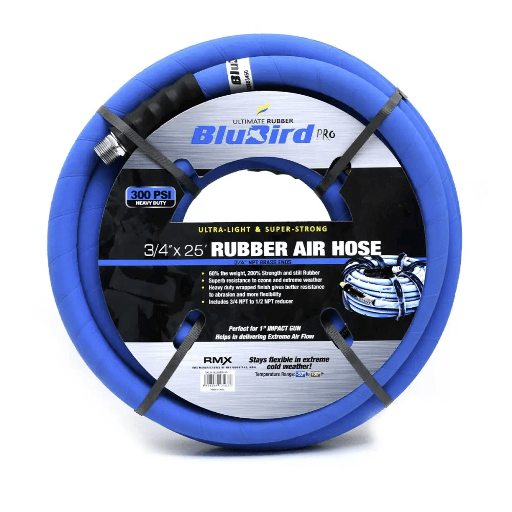 Unleash the Bluebird Rubber Air Hose Beast! Product Description: Get Ready to Experience Unparalleled Performance with our Coiled Blue Rubber Air Hose! - Estalios