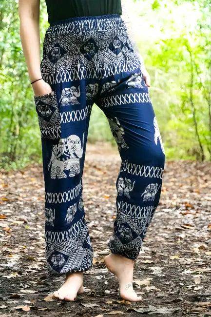 Blue Elephant Harem Pants for Comfortable and Stylish Wear - Estalios