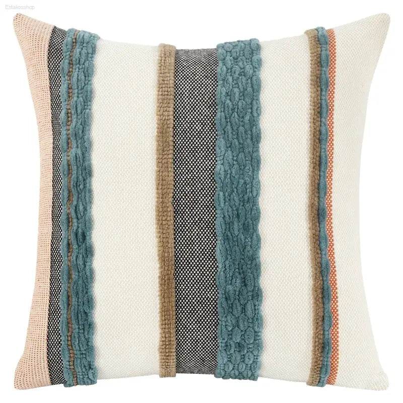 Boho Striped Chenille Throw Pillowcases for Cozy Decor - Estalios