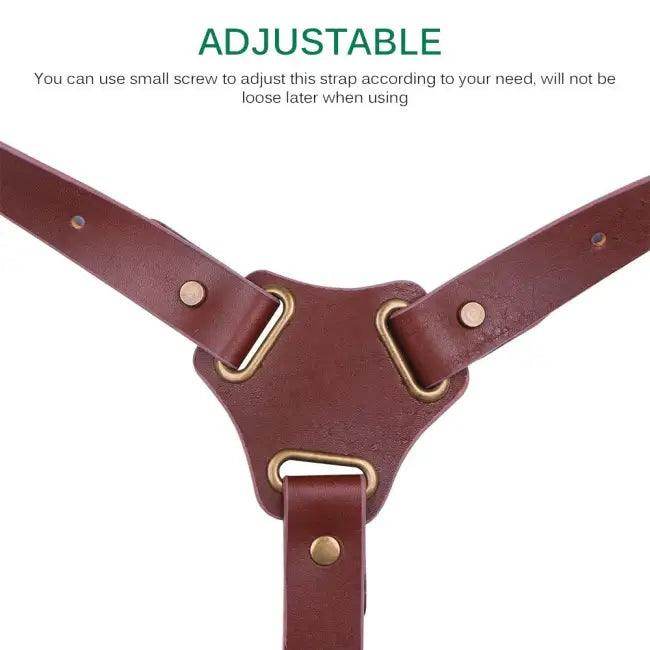 Elevate Your Shots with Bold Brown Leather Harness - Estalios