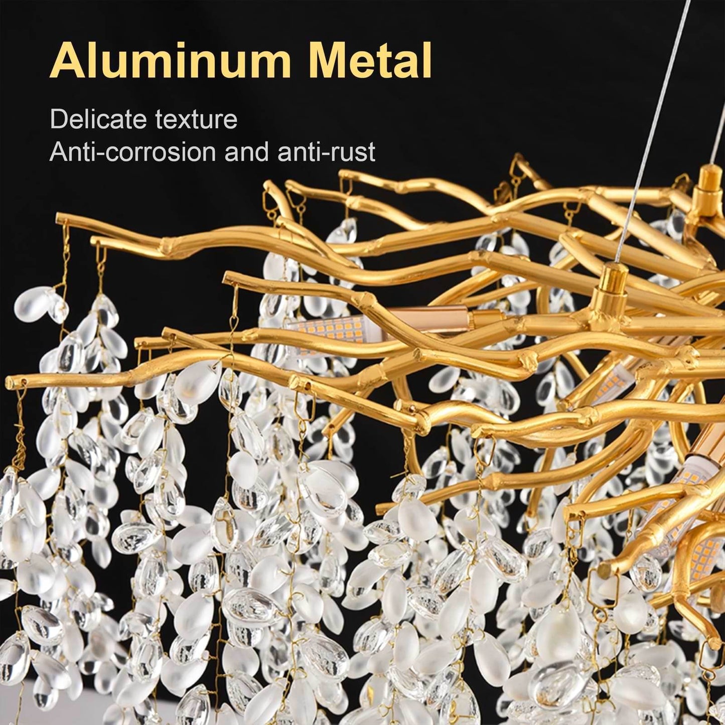 Luxury Gold Crystal Branch Chandelier for Elegant Lighting - Estalios