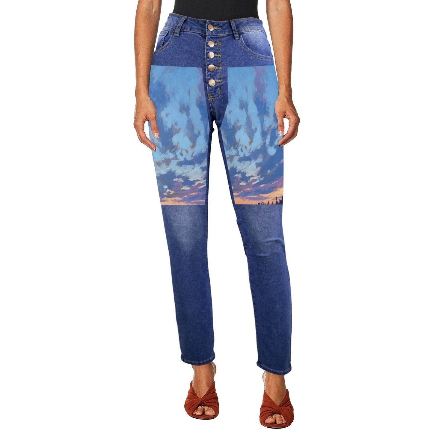 Women's Jeans (Front Printing) Made In USA Ships to USA Only - Estalios