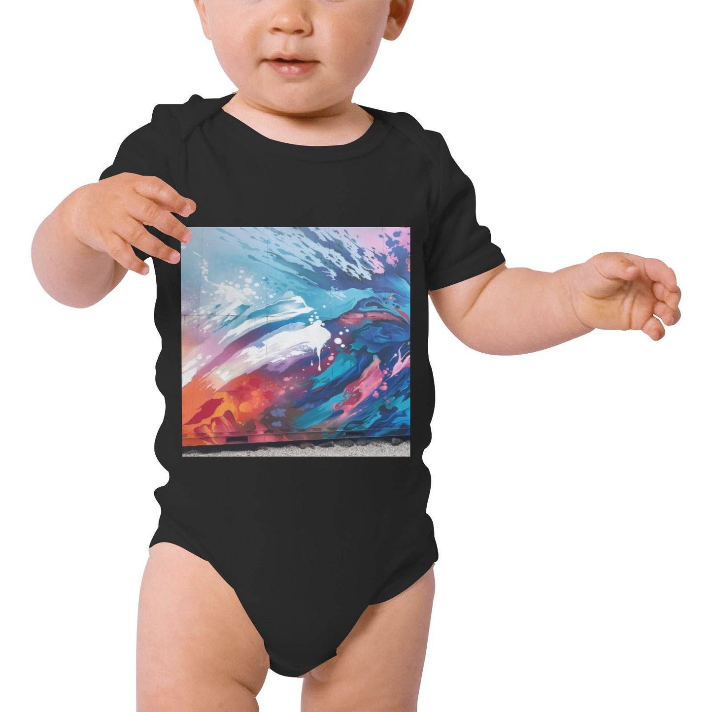 Baby Powder Organic Short Sleeve One Piece Model T28(One Side Printing) - Estalios