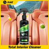 Black spray bottle of car interior cleaner.