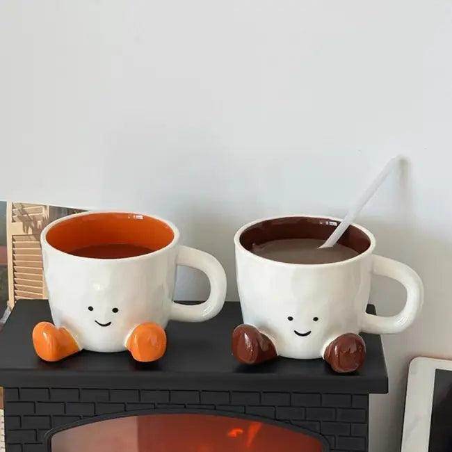 Cartoon Mug Set with Feet for Adorable Home Decor - Estalios