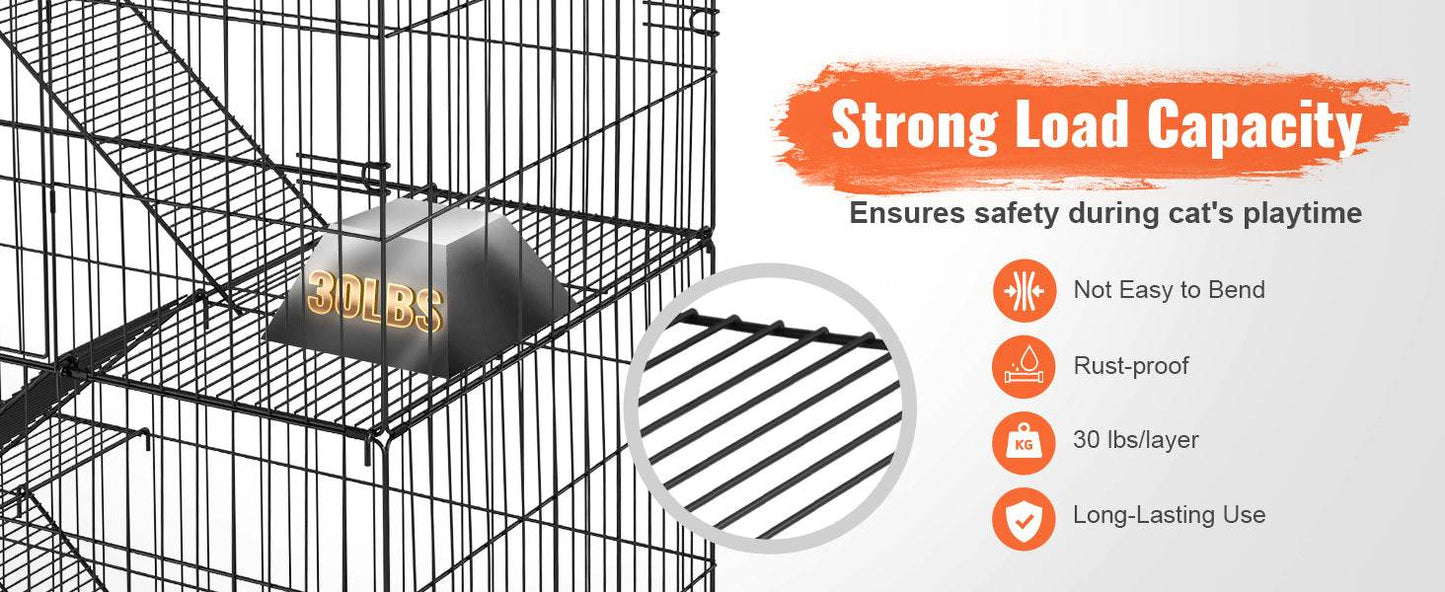 4 Tier Large Cat Playpen for Indoor Exercise and Fun - Estalios