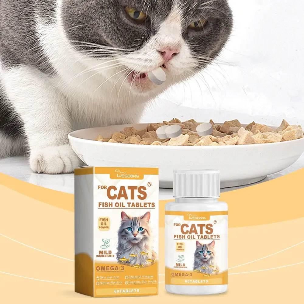 Cat Care With Multi-Dimensional Fish Oil Tablets for Healthy Skin - Estalios