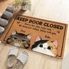 Cat Personalized Decorative Mat - Keep The Door Closed Sign - Estalios